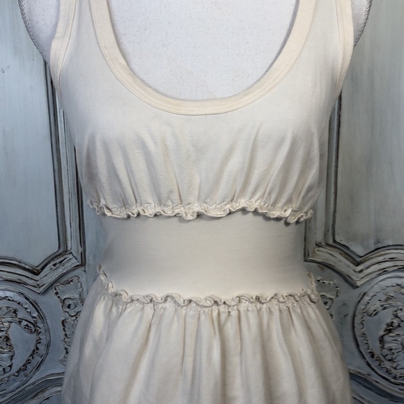 James Perse Los Angeles Linen Cotton Blend Neutral Lightly Textured Dress Size 1 - Picture 4 of 12